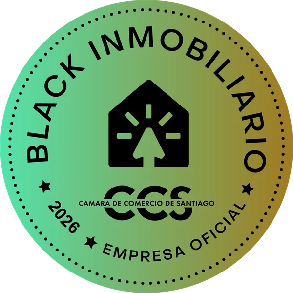Sello Empresa Oficial Black Inmobiliario 2026 · Cámara de Comercio de Santiago